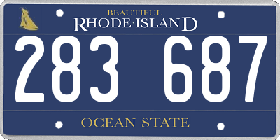 RI license plate 283687
