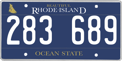 RI license plate 283689