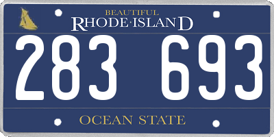 RI license plate 283693
