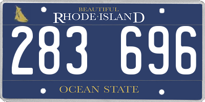 RI license plate 283696