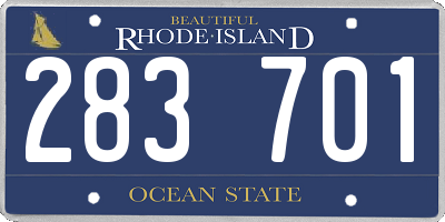 RI license plate 283701