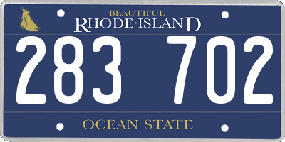 RI license plate 283702