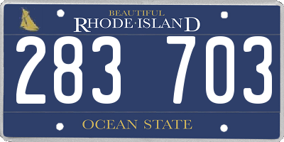 RI license plate 283703