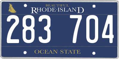 RI license plate 283704