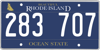 RI license plate 283707