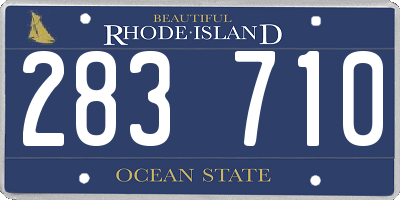 RI license plate 283710