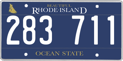RI license plate 283711