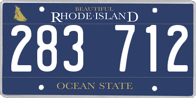 RI license plate 283712