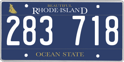 RI license plate 283718