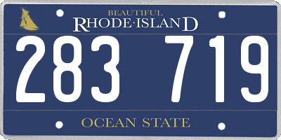 RI license plate 283719