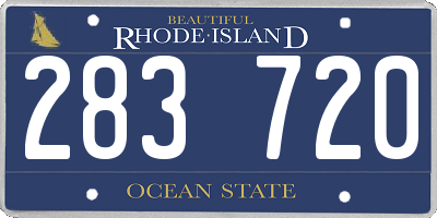 RI license plate 283720