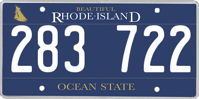 RI license plate 283722
