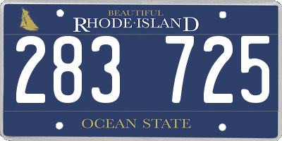 RI license plate 283725