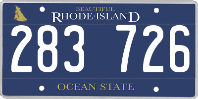 RI license plate 283726