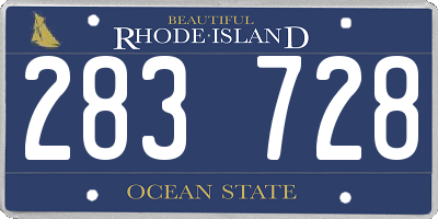 RI license plate 283728