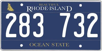 RI license plate 283732