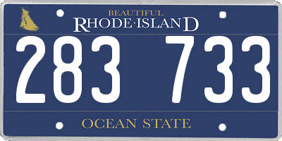 RI license plate 283733