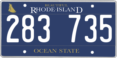 RI license plate 283735