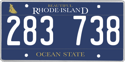 RI license plate 283738