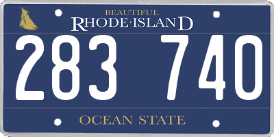 RI license plate 283740