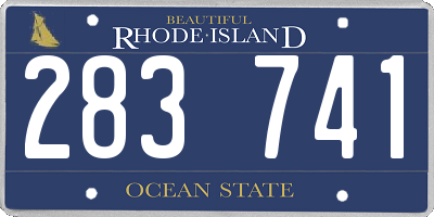 RI license plate 283741