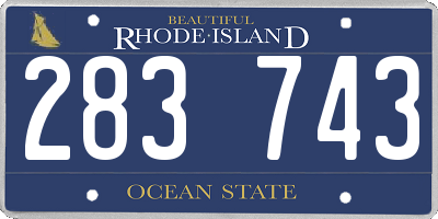 RI license plate 283743