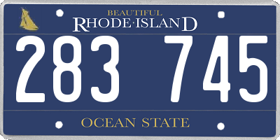 RI license plate 283745