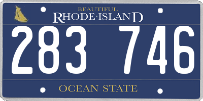 RI license plate 283746