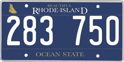 RI license plate 283750