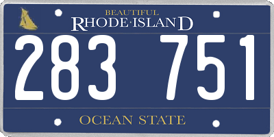 RI license plate 283751