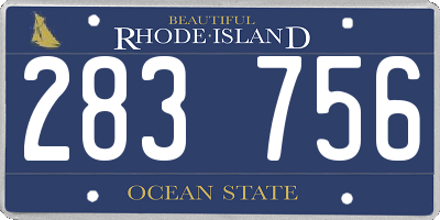 RI license plate 283756