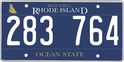 RI license plate 283764