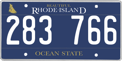 RI license plate 283766