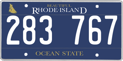 RI license plate 283767