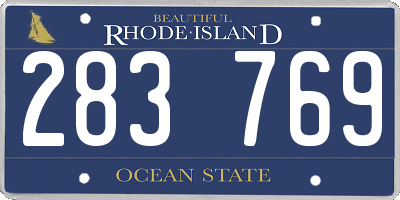 RI license plate 283769