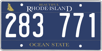 RI license plate 283771