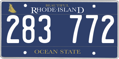 RI license plate 283772