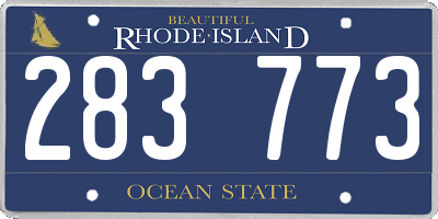 RI license plate 283773