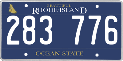 RI license plate 283776