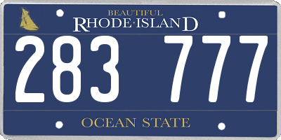 RI license plate 283777
