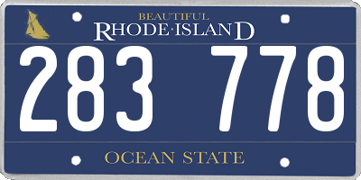 RI license plate 283778