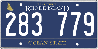RI license plate 283779