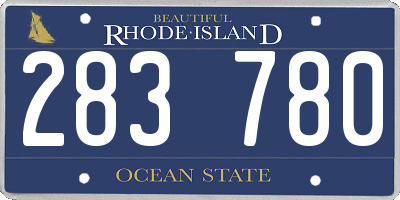 RI license plate 283780