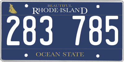 RI license plate 283785