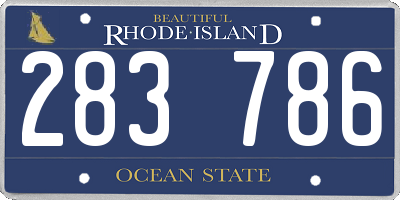RI license plate 283786