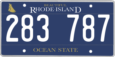 RI license plate 283787