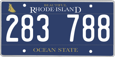 RI license plate 283788