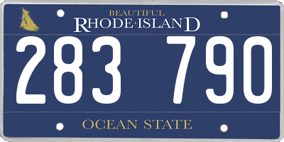 RI license plate 283790