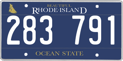 RI license plate 283791