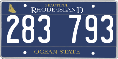 RI license plate 283793